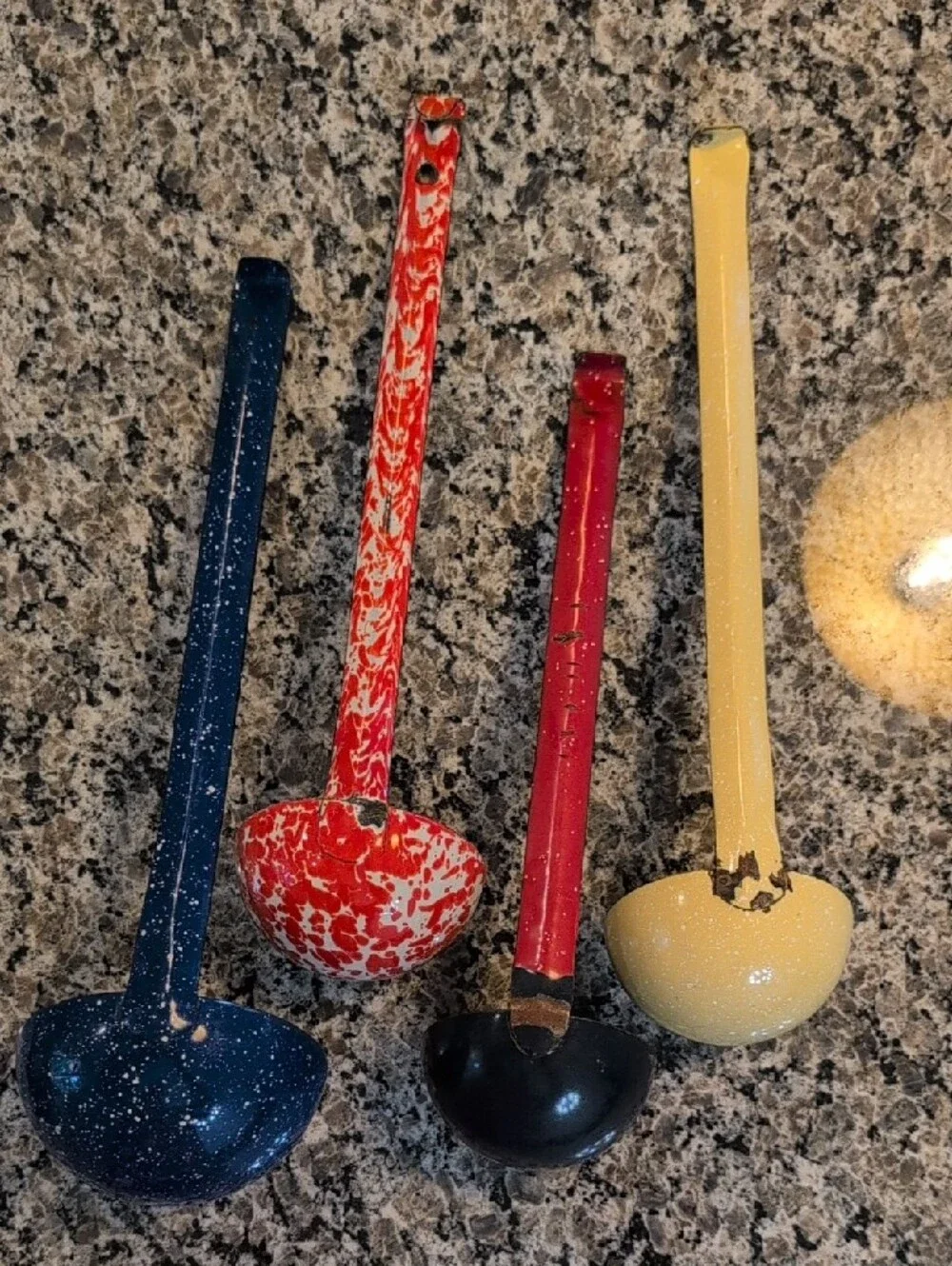 Speckled Enamelware Ladle - Set of Mixed Colors (Blue, Red, Yellow,)